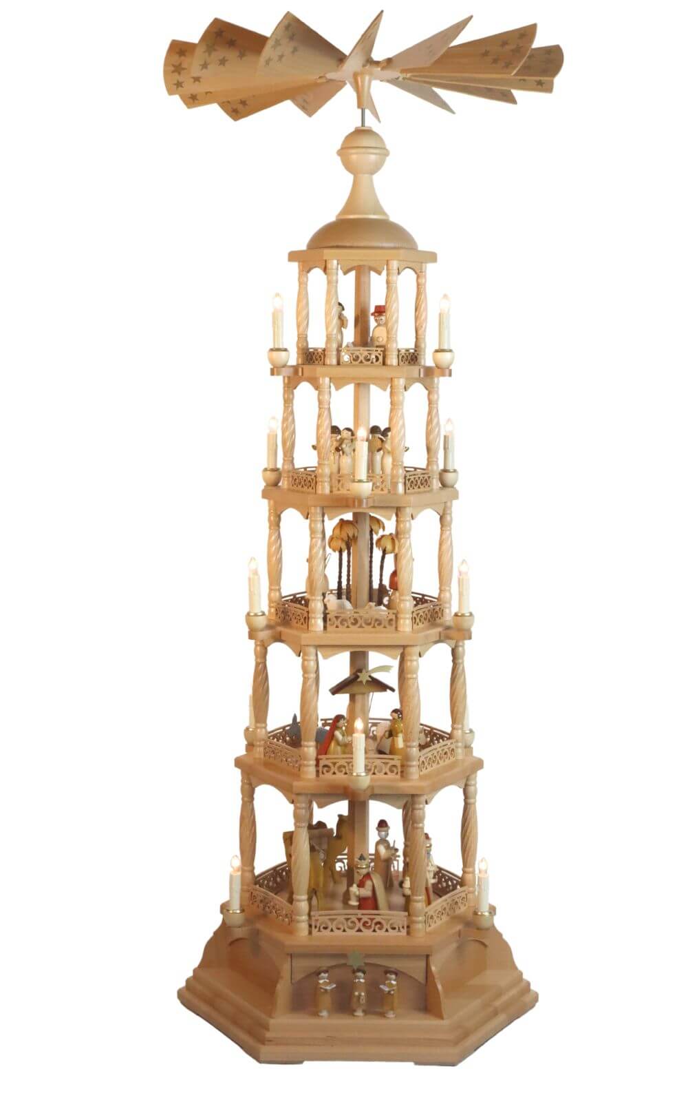 Christmas pyramid with Holy Story, 5 - storey, electric by Richard Glässer_1