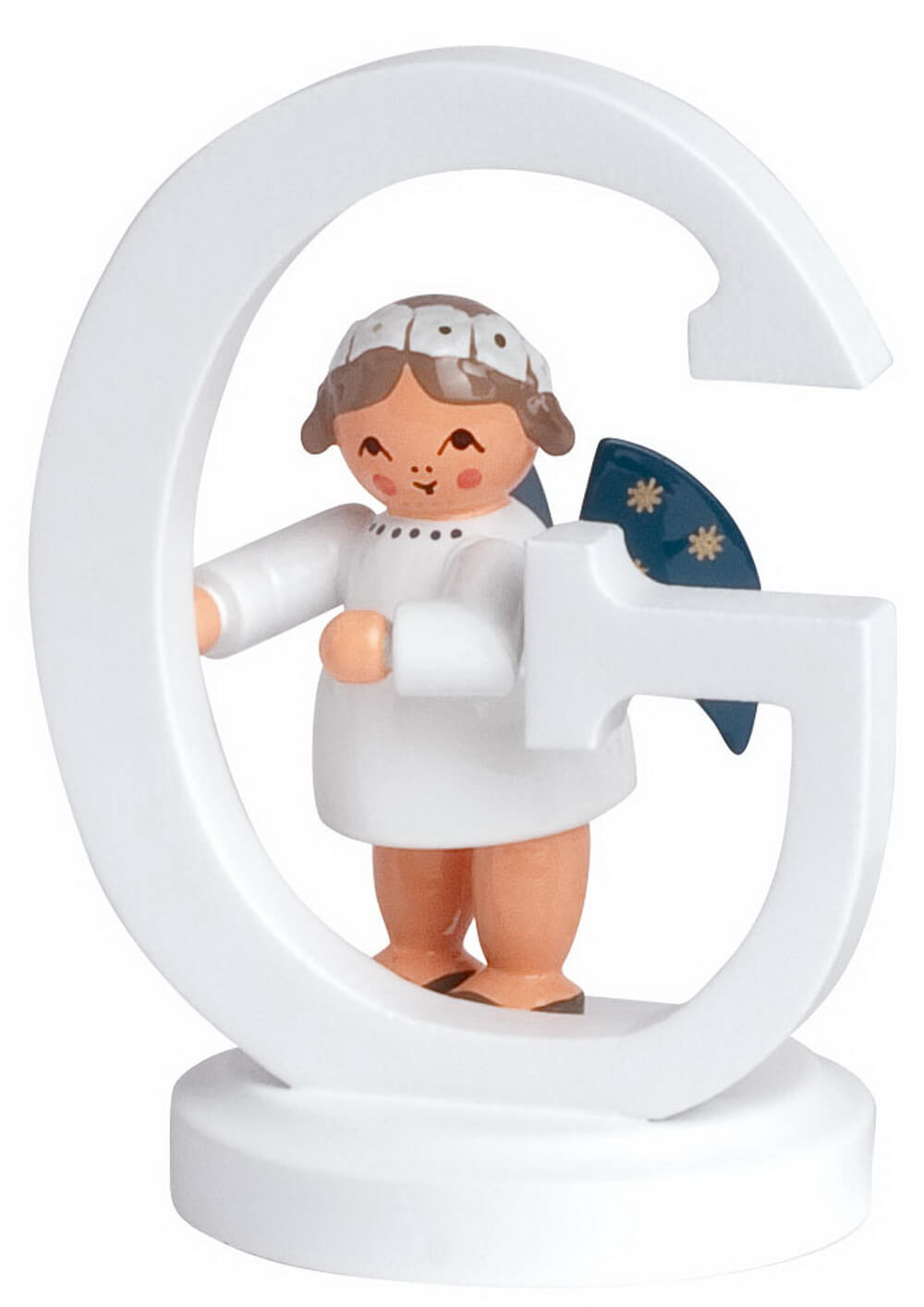 Miniature Christmas angel with the letter G, 7 cm by KWO