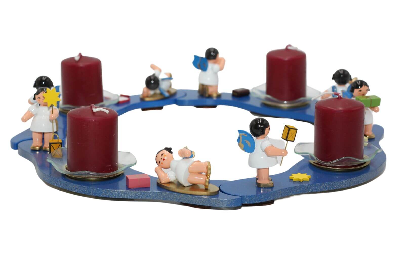 Advent wreath with 8 Christmas angels, blue by Figurenland Uhlig GmbH_1