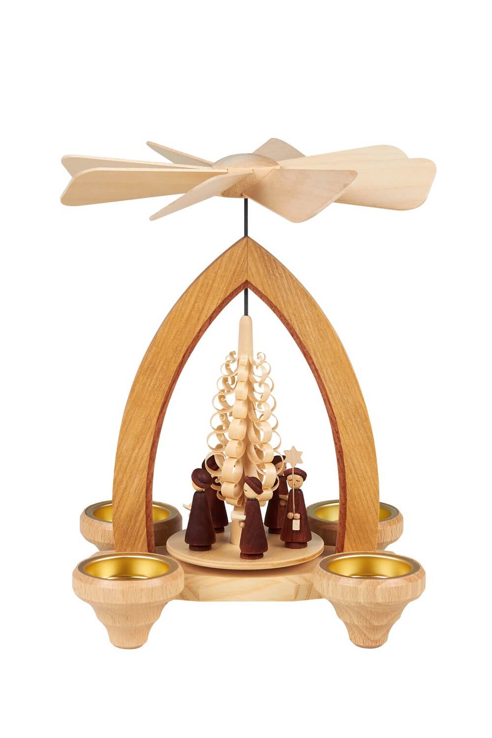Weihnachtspyramide mit Kurrende, 26 cm für Teelichter von Heinz Lorenz_Bild1