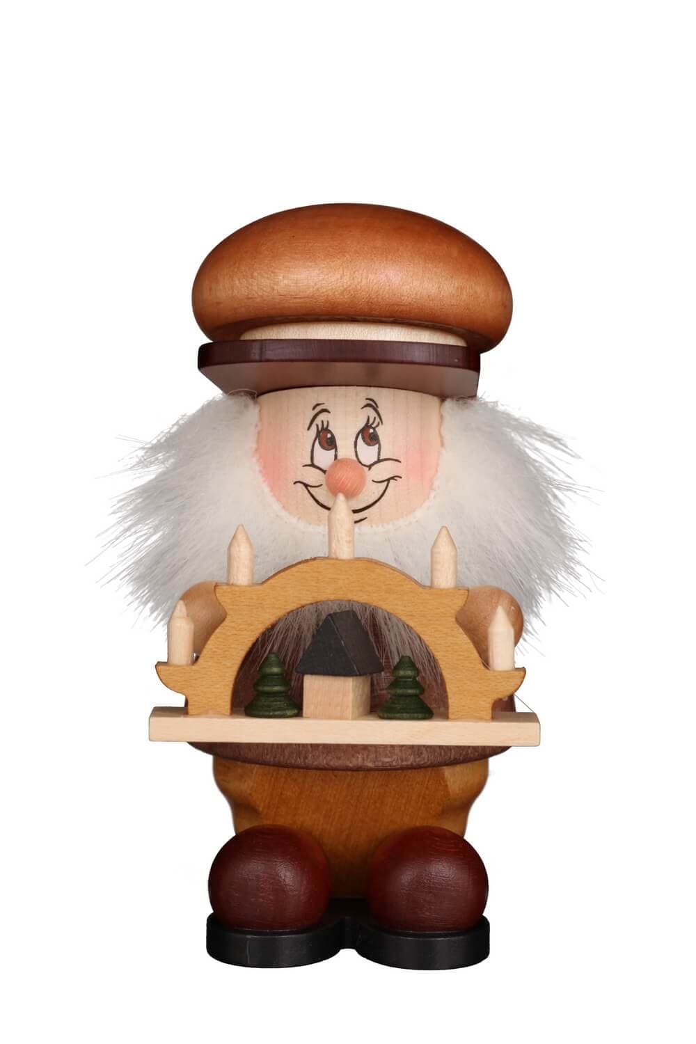 Micro gnome candle arch builder, nature, 9 cm by Christian Ulbricht