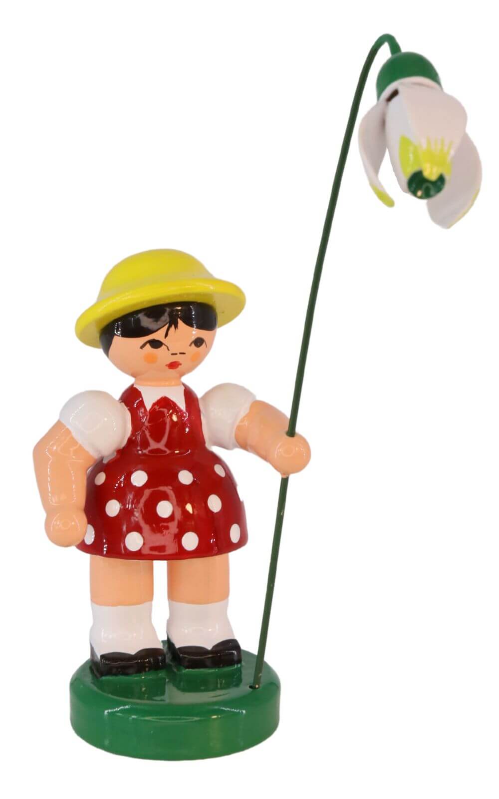 Flower girl Katharina with white flower, 9 cm by Figurenland Uhlig GmbH