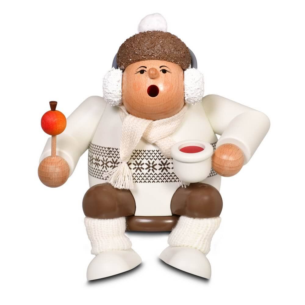 Smoker Figurine Sitting Edge Christmas Market Visitor, 5.9 inches, 15 cm by KWO, Made in Germany_1