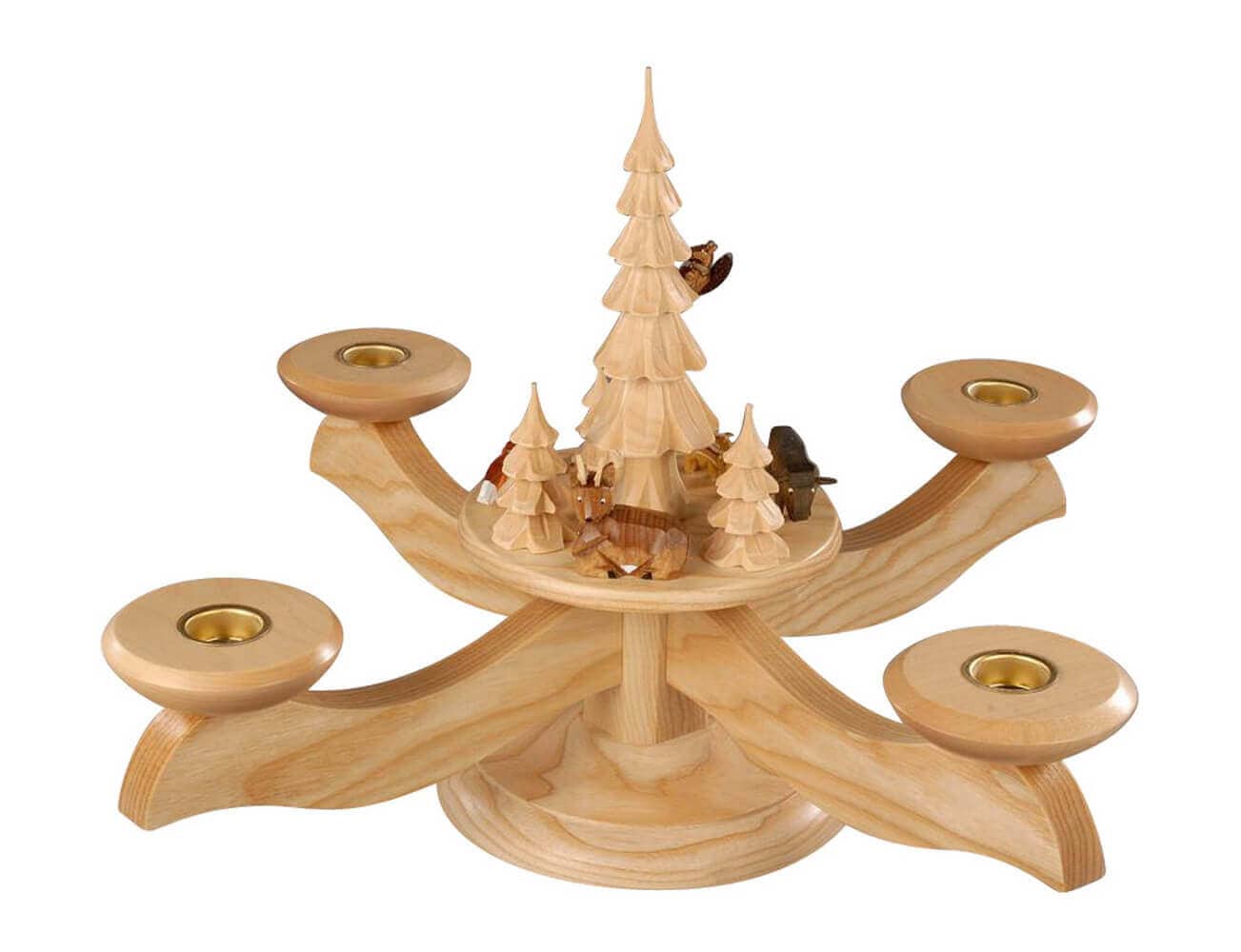 Advent candlestick with colored hoop animals, nature by Albin Preißler