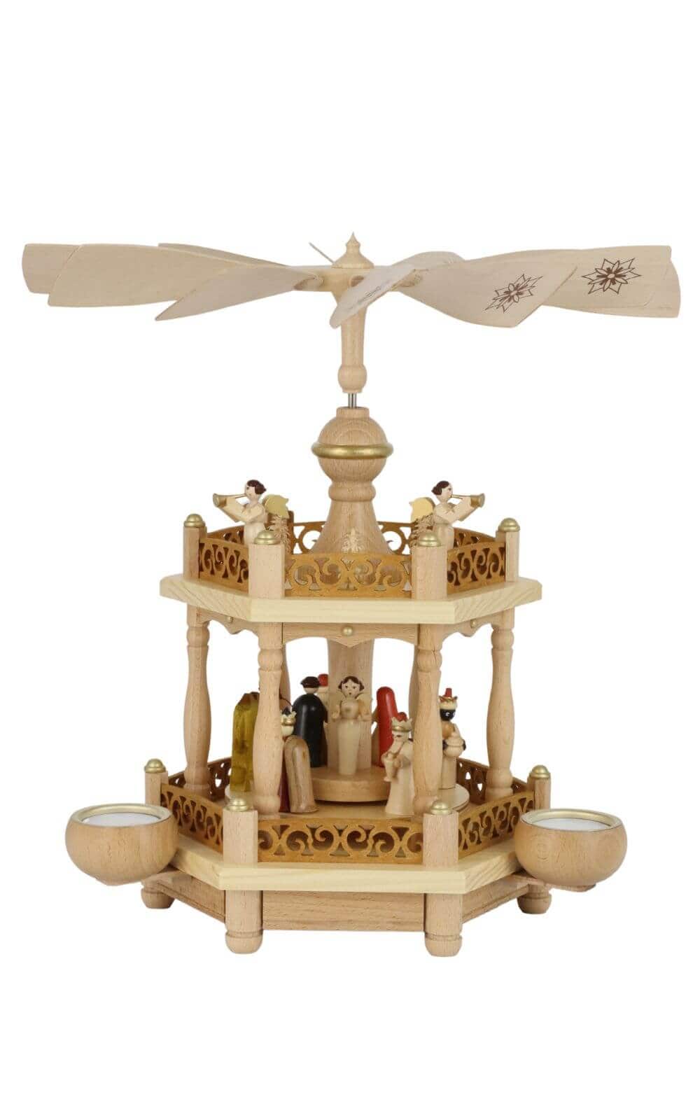Christmas pyramid for tealights Holy Family, 1 - tier, 35 cm by Richard Glässer
