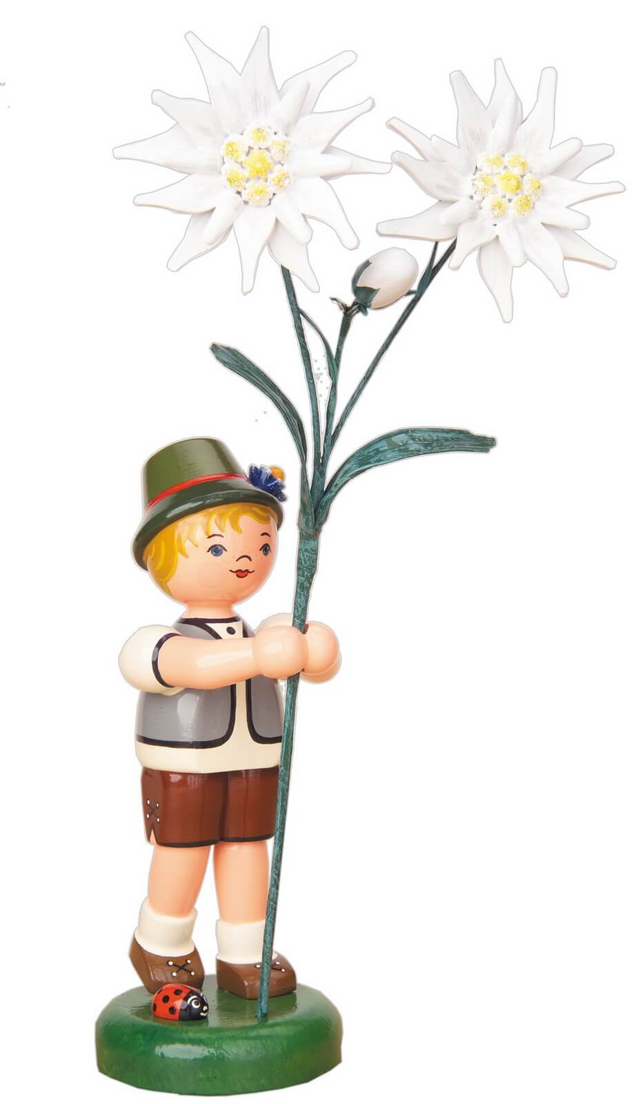 Flower child boy with edelweiss by Hubrig Volkskunst