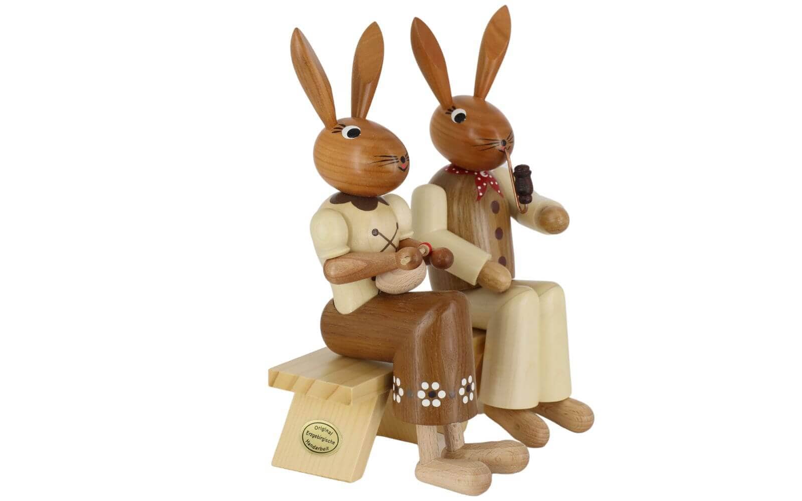 Easter bunny couple on chairs, 22 cm by SEIFFEN.COM_2