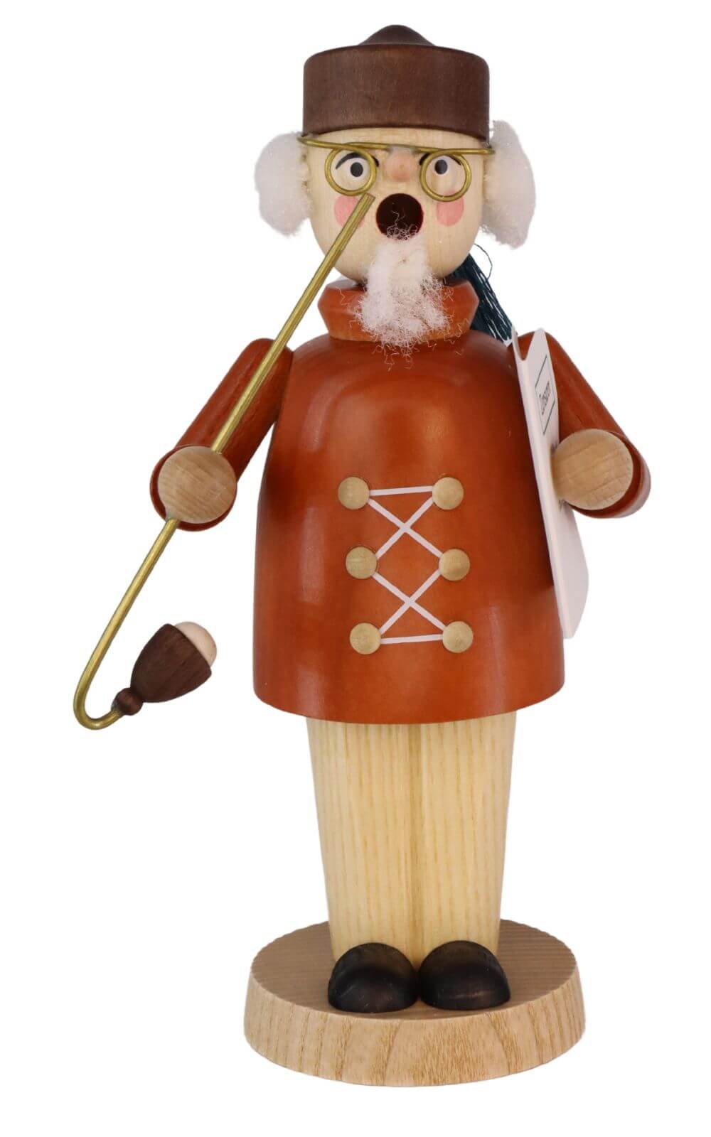 Smoking man schoolmaster, 16 cm, natural by Richard Glässer_1