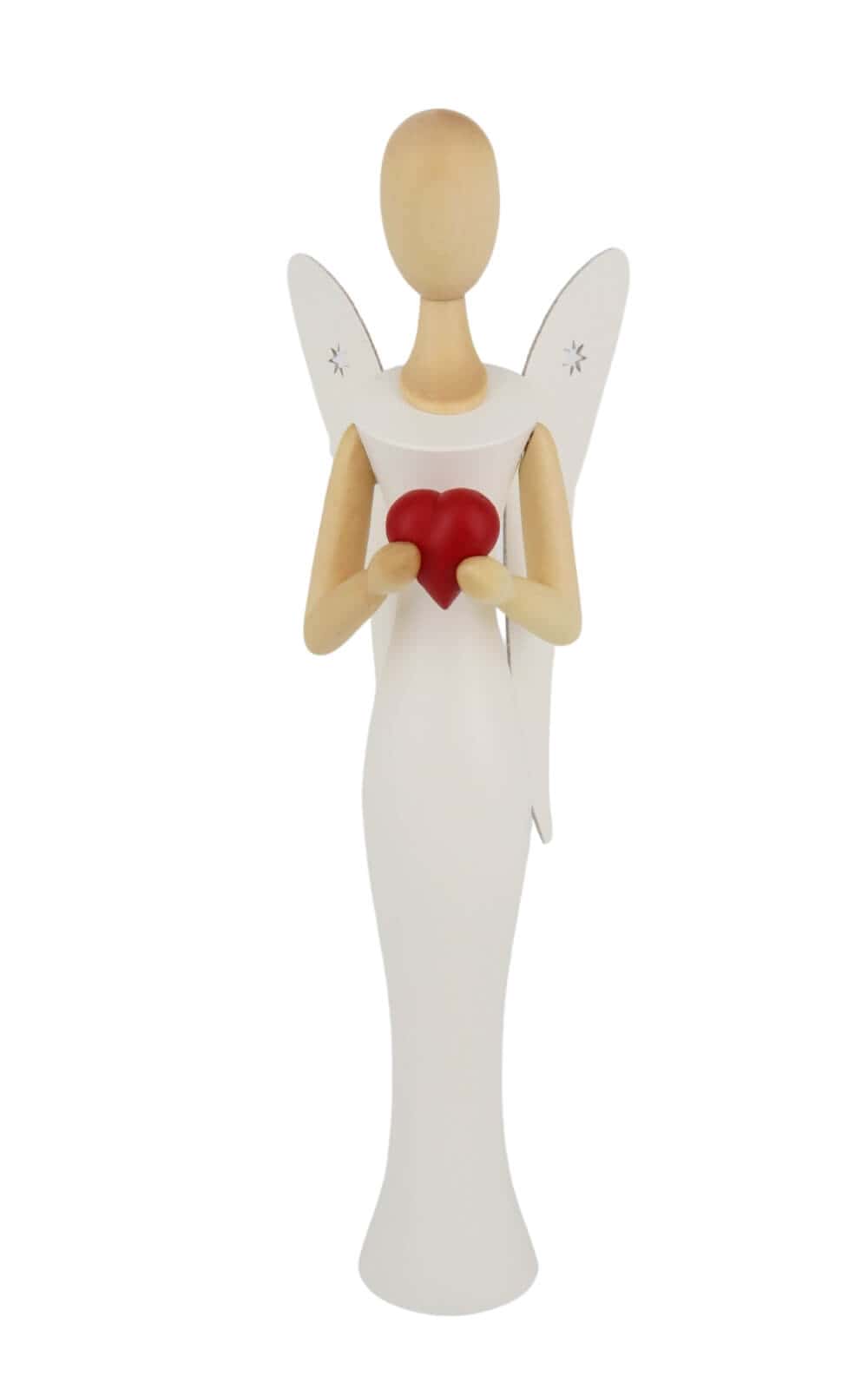 Angel - Sternkopf with heart, standing, 25 cm by Holzkunst Gahlenz_1