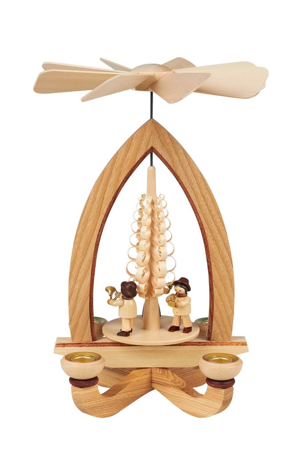 Christmas pyramid trio with brass instruments, 28 cm by Heinz Lorenz_1