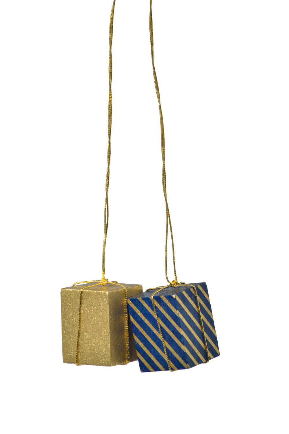 Christmas tree decoration packages, gold/blue-gold, 3 cm by KWO