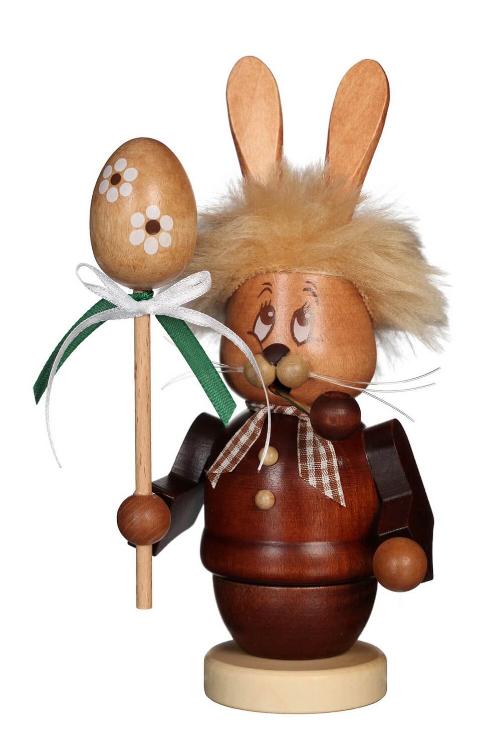 Smoking man mini gnome Easter bunny with stick, 16 cm by Christian Ulbricht