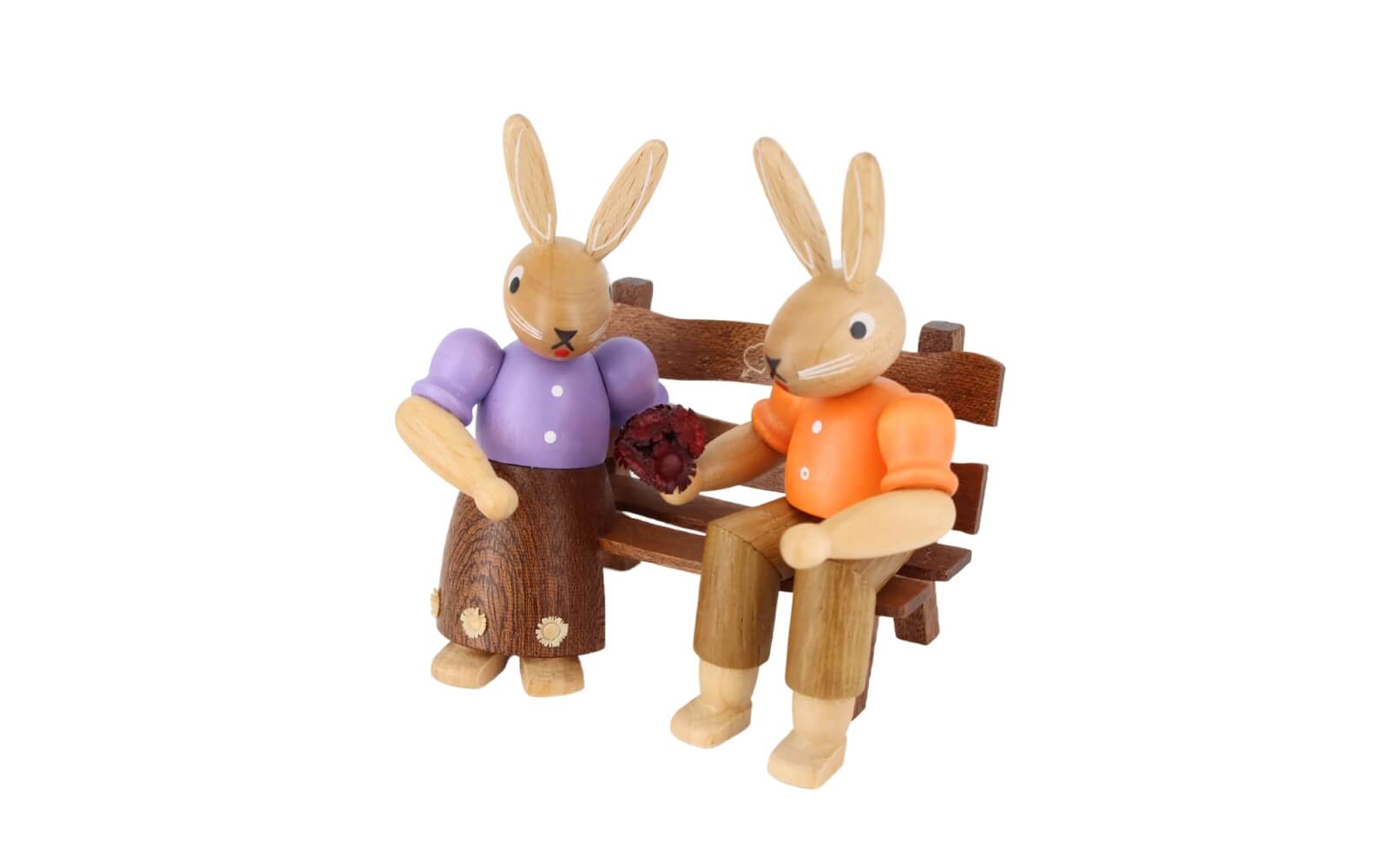 Pair of rabbits on a bench from Müller Kleinkunst
