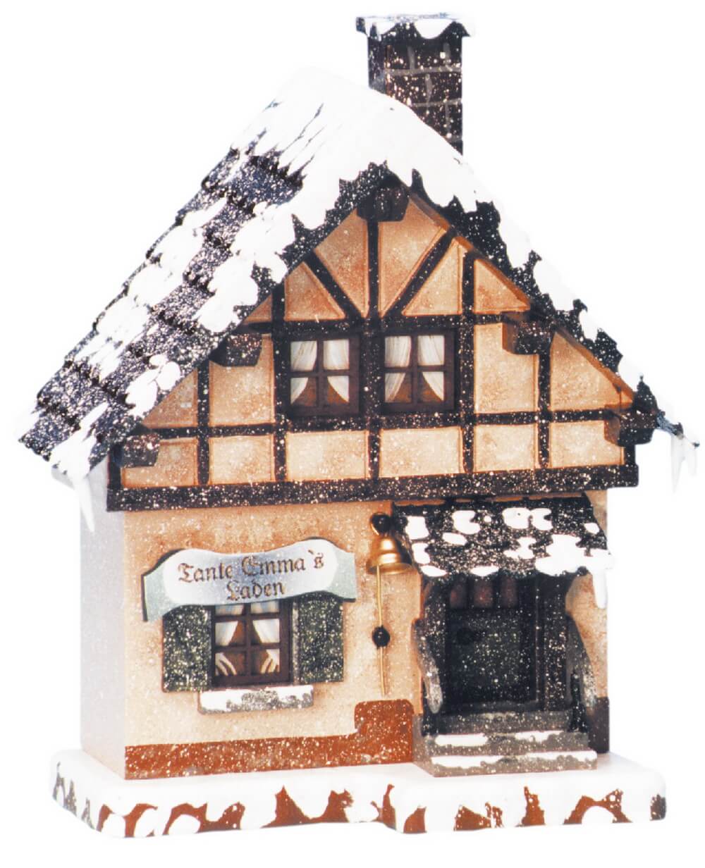 Aunt Emma store house of lights, 14 cm, colored by Hubrig Volkskunst