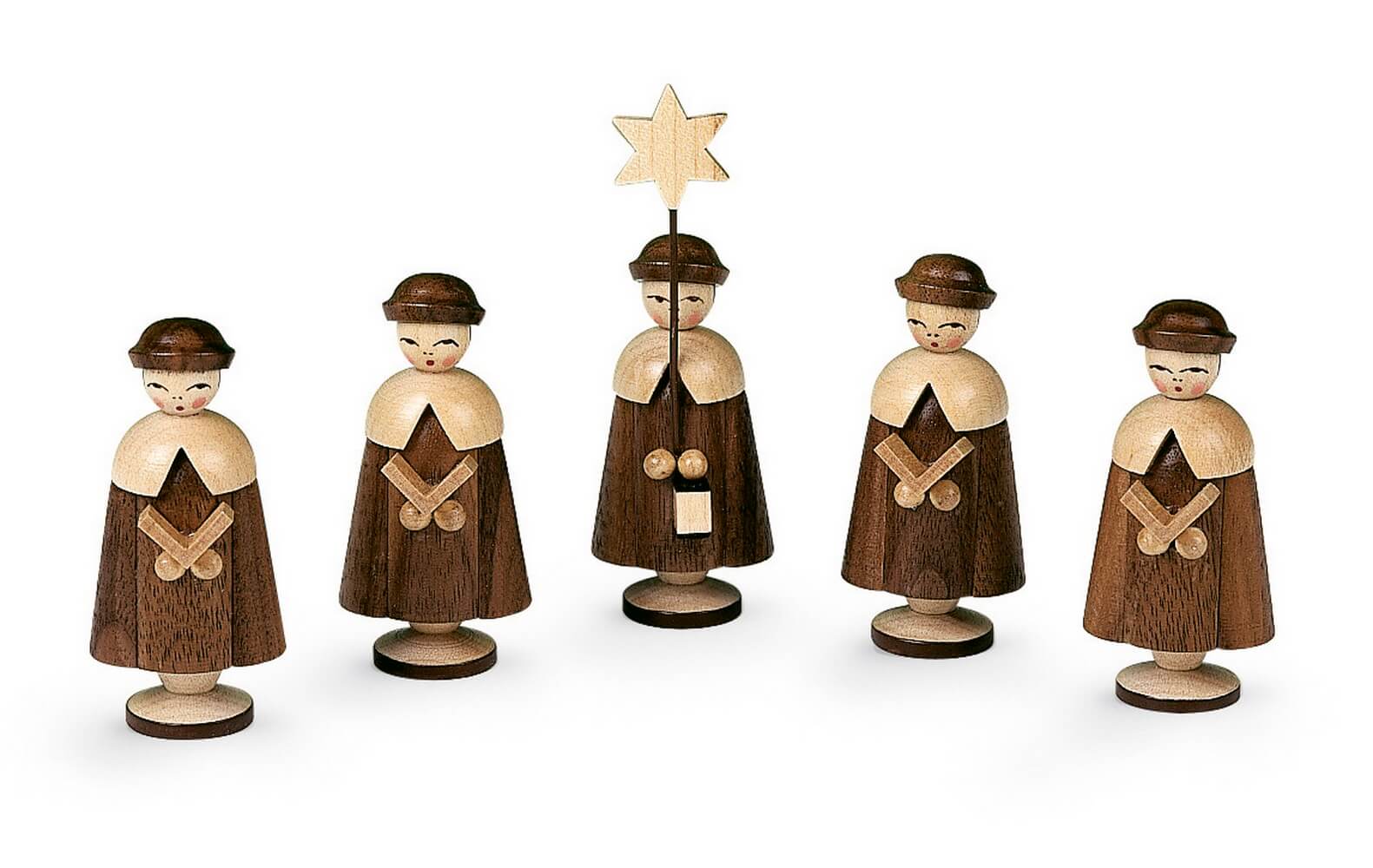 Kurrende, 5 figures natural, 6.5 cm, Müller small art from the Erzgebirge