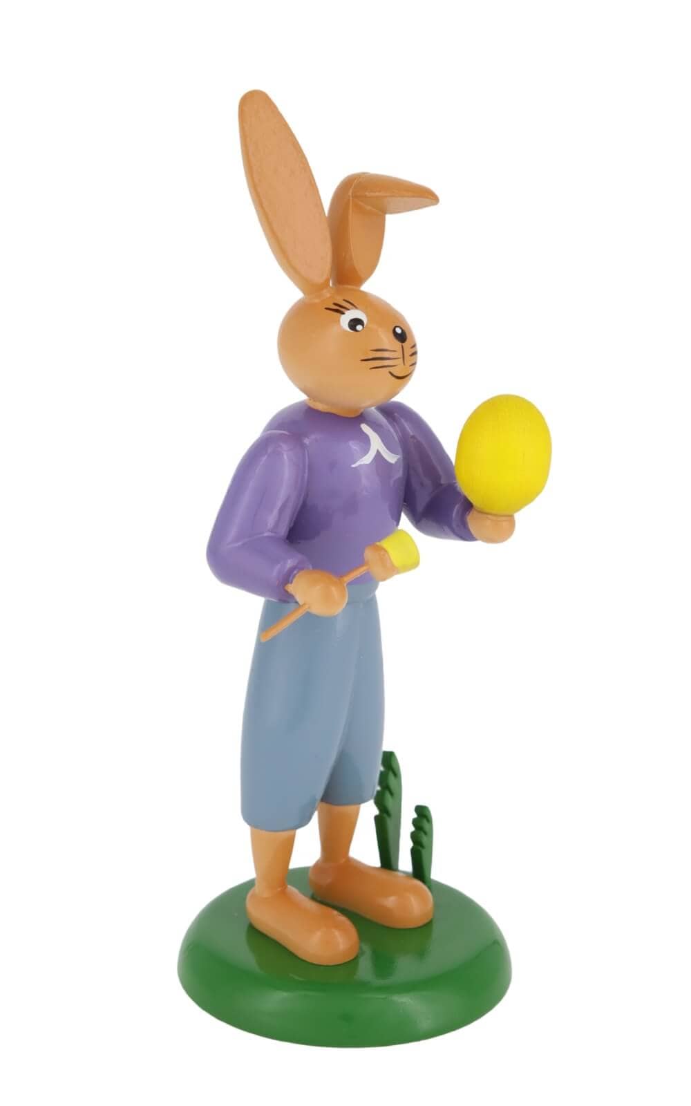 Easter bunny with brush and egg, 12 cm by Holzkunst Gahlenz_1