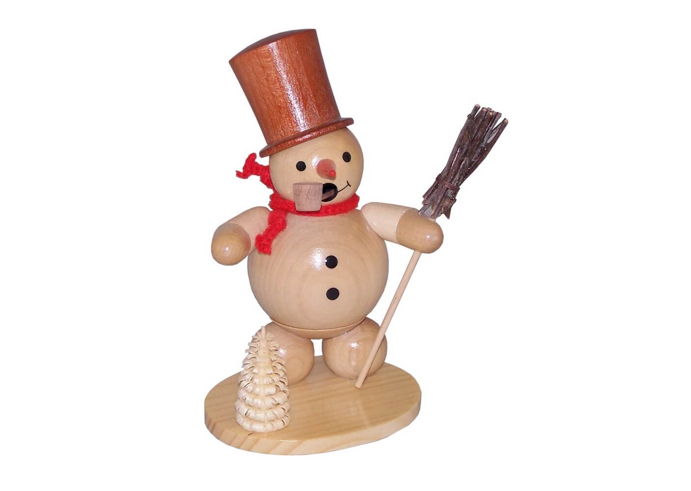 Smoking man snowman with cylinder, nature, 2 cm by Ralf Zenker