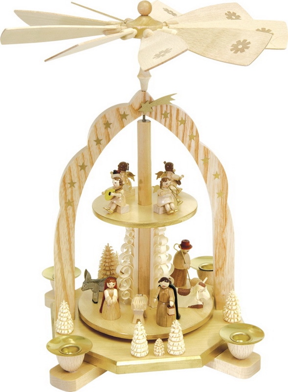 Christmas pyramid Nativity with angels, 2-storey by Richard Glässer_1