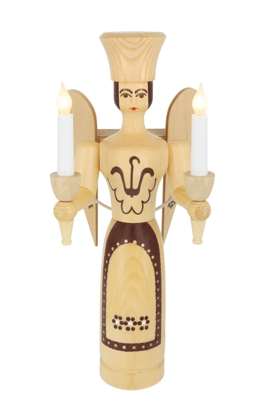 Wooden Christmas angel, 50 cm / 20 inch, natural, electrically illuminated by SEIFFEN.COM_1