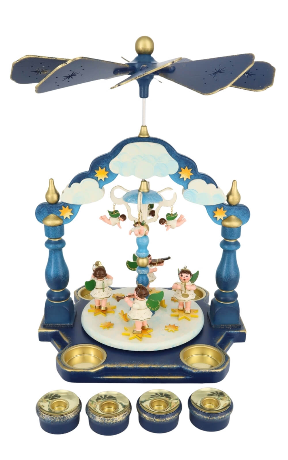Christmas pyramid with angel orchestra 35 cm (13.78 inch), colorful by Hubrig Volkskunst_1