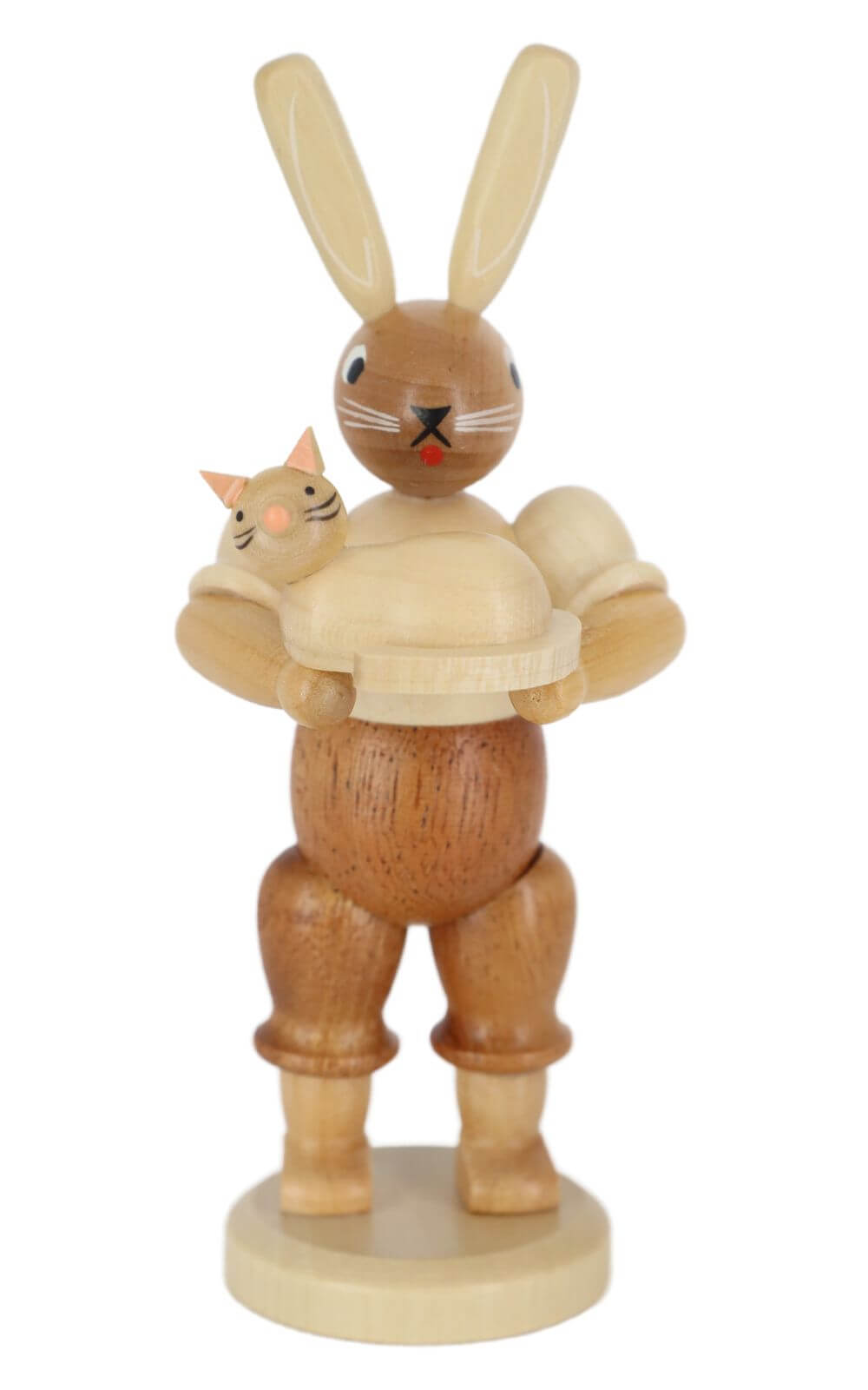 Easter bunny with cat, 11 cm, natural by Müller Kleinkunst_1