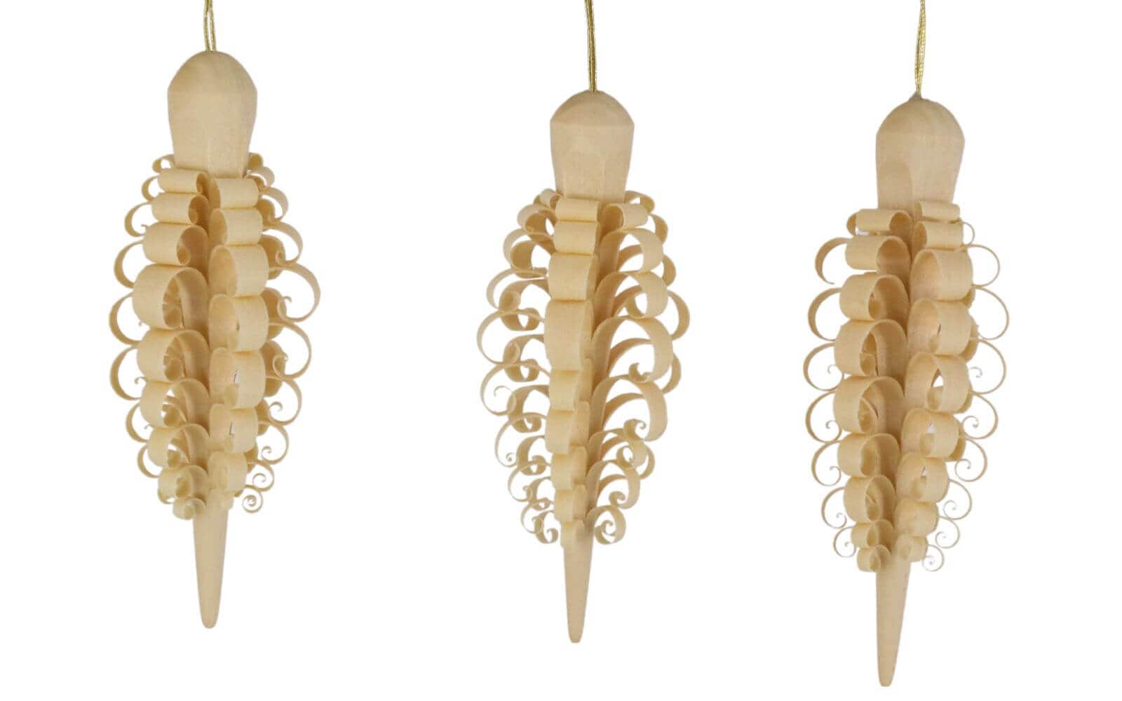 Christmas tree decorations cones for hanging, 3 pieces by Martina Rudolph