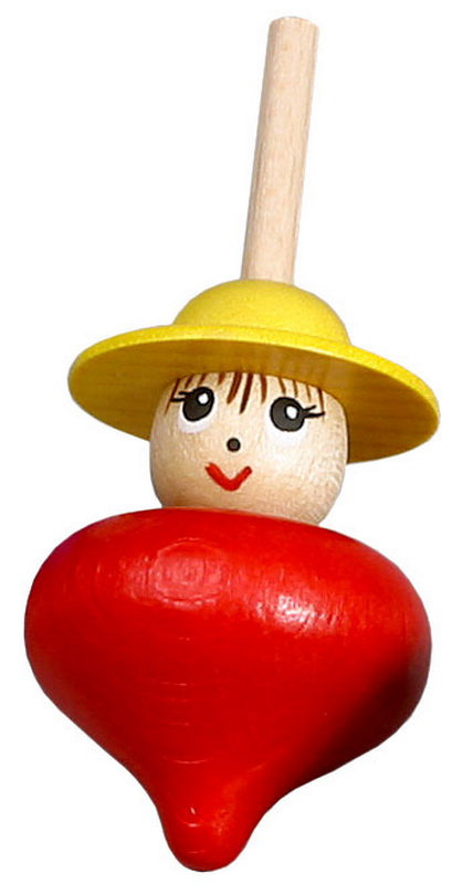 Table spinning top Lady, red, 6 cm by Robbi Weber