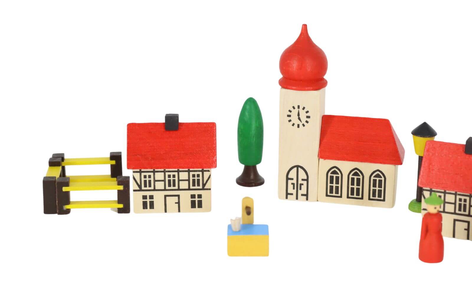 Dorf im Beutel, 14teilig, aus Holz von Spielwarenmacher Günther_1