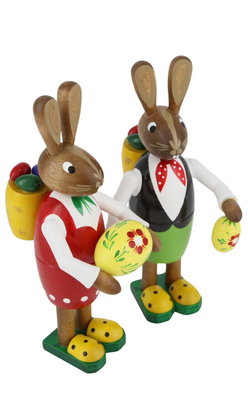 Easter bunny couple with basket and eggs by Figurenland Uhlig GmbH