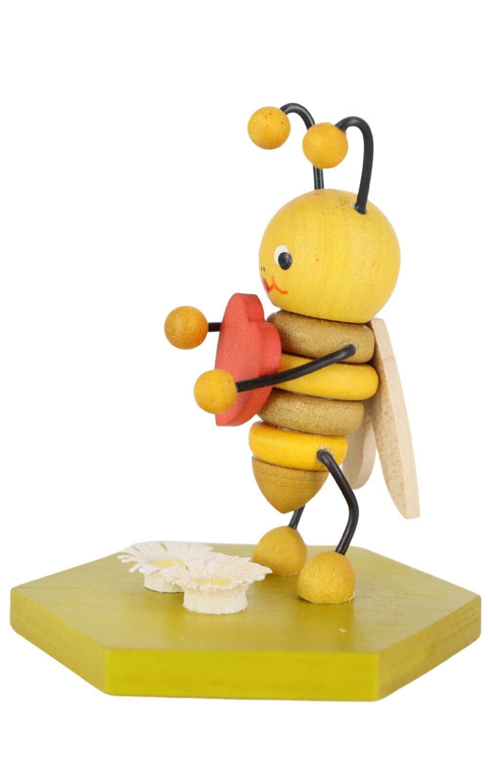 Miniature bee with heart, 8 cm, colored by Ralf Zenker_3