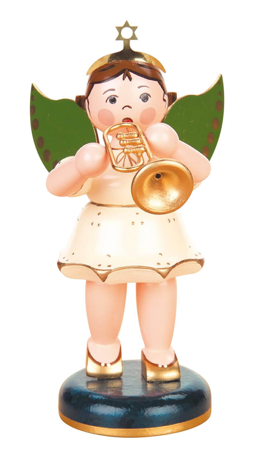 Christmas angel with trumpet, 16 cm by Hubrig Volkskunst