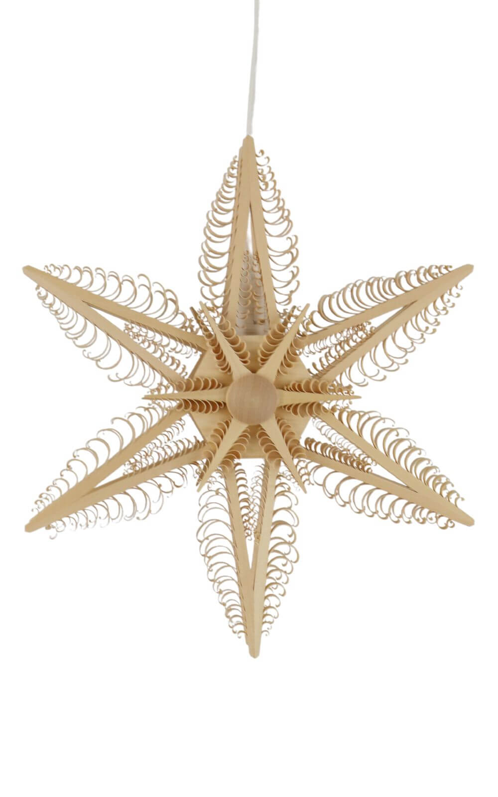 Window decoration wooden star with 6 chip trees, electrically illuminated by Martina Rudolph_1