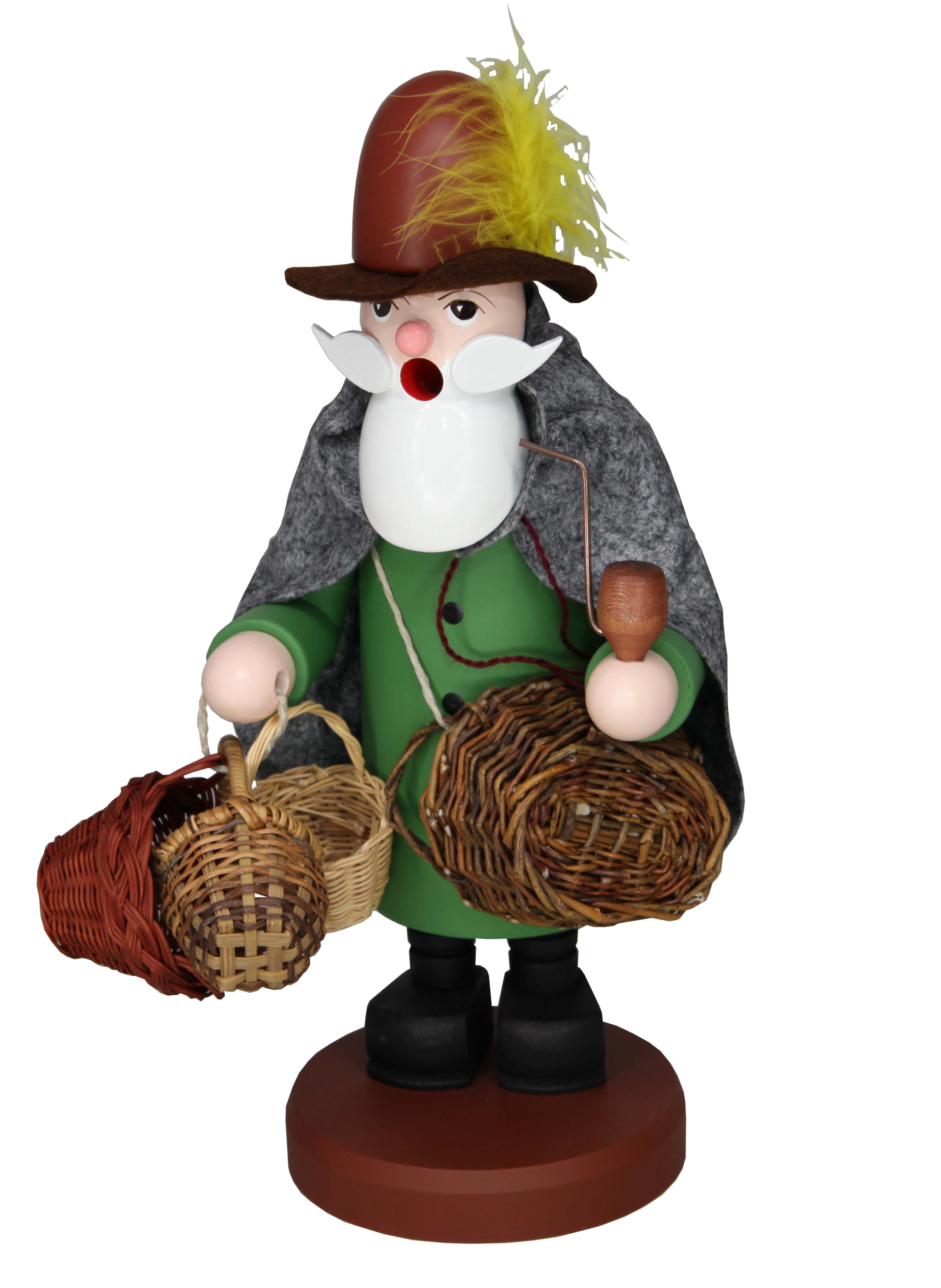 Räuchermännchen Korbhändler, 28 cm von Volker Zenker