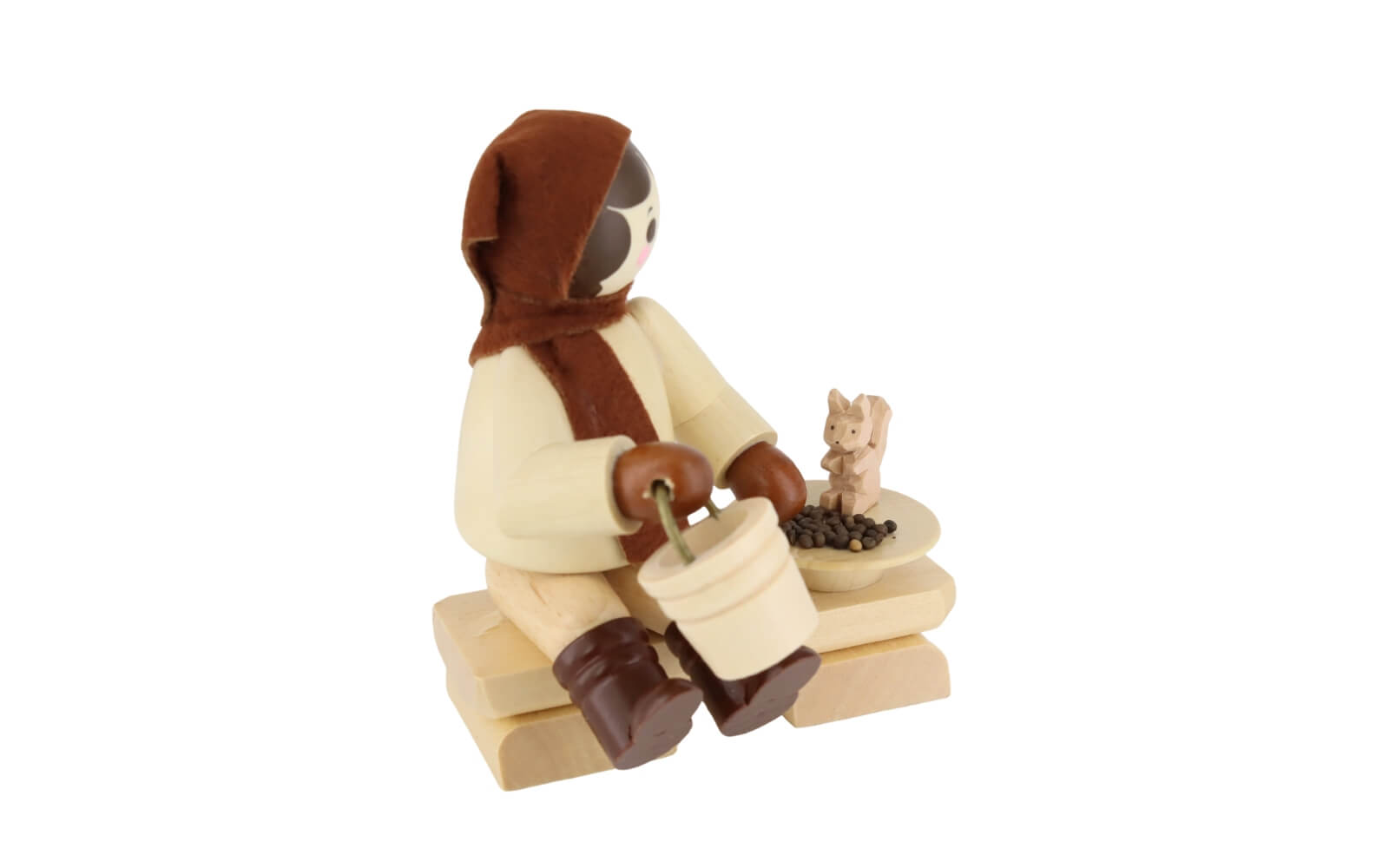 Girl on a Bench with Squirrel – 3.9 in (10 cm) by Romy Thiel_2