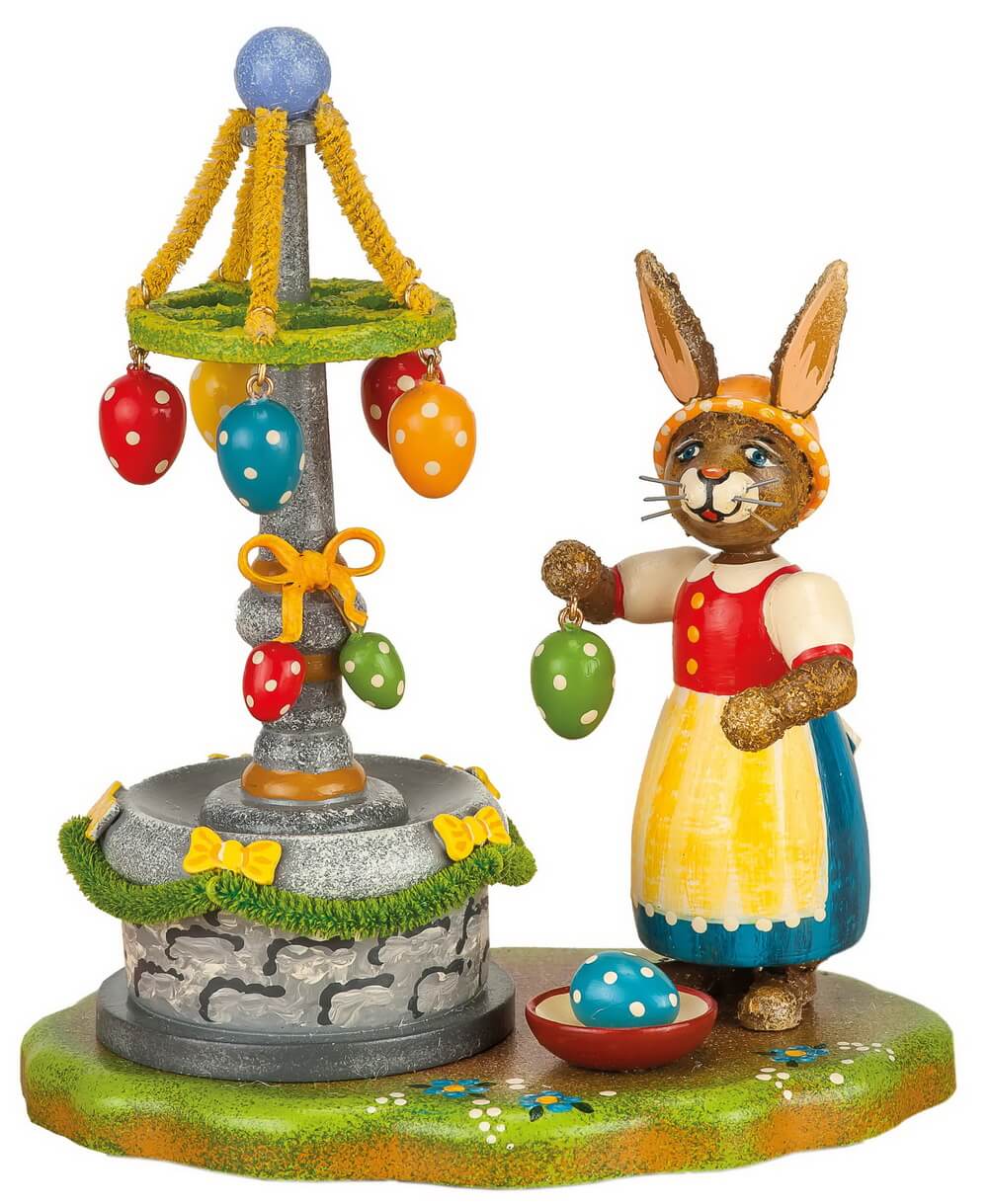 German Easter Bunny Osterbrunnen, 12 cm / 4,74 inch von Hubrig Volkskunst