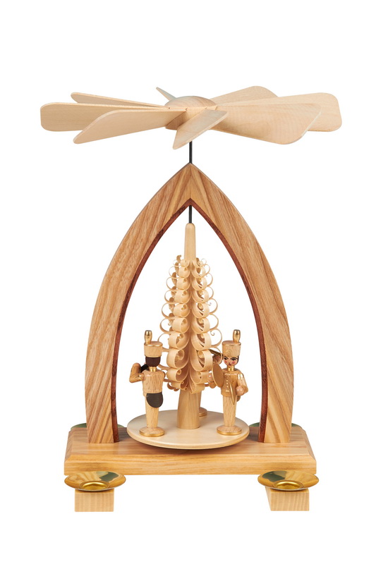 Christmas pyramid miners, 26 cm, nature by Heinz Lorenz