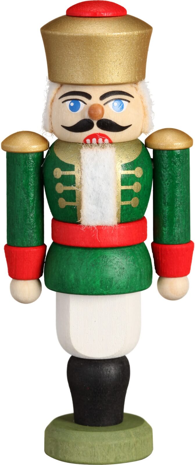 Christmas tree decoration nutcracker king, green by Seiffener Volkskunst eG