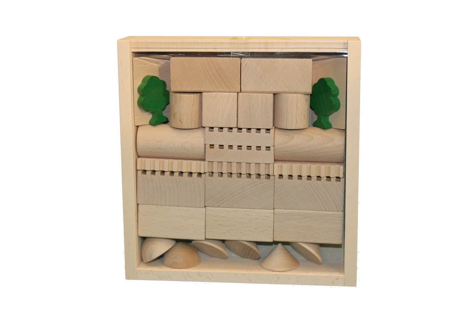 Architecture kit no. 2 with 41 building blocks, natural by Ebert GmbH