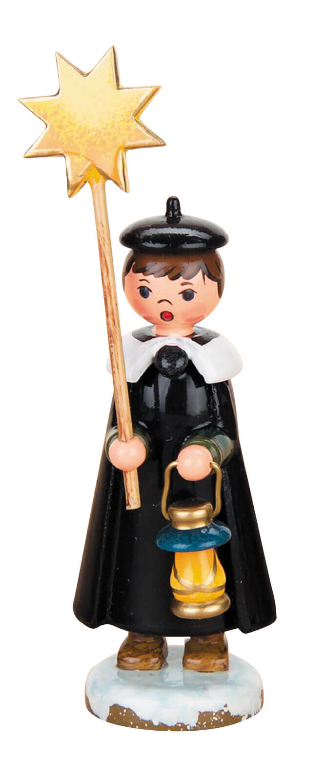 Kurrende Boy with star, 11 cm by Hubrig Volkskunst