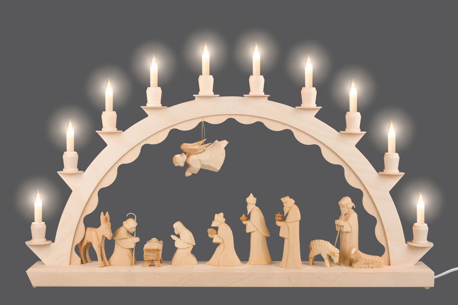 Candle arch with carved Holy Family - Small shaft candles by SEIFFEN.COM_3