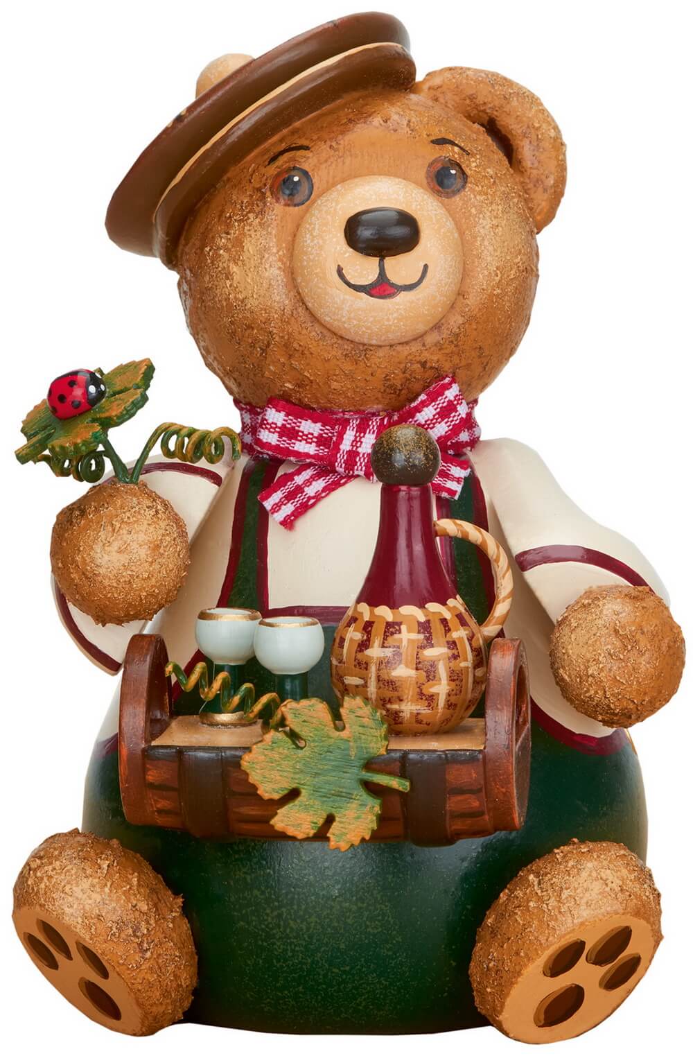 Hubiduu Teddy wine lover by Hubrig folk art