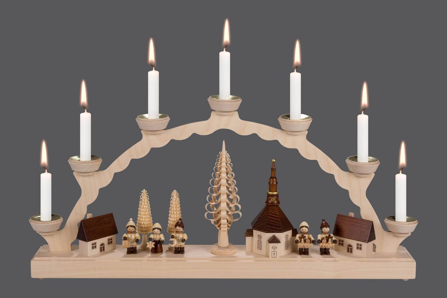 Candle arch Seiffen village with children for wax candles by SEIFFEN.COM_3