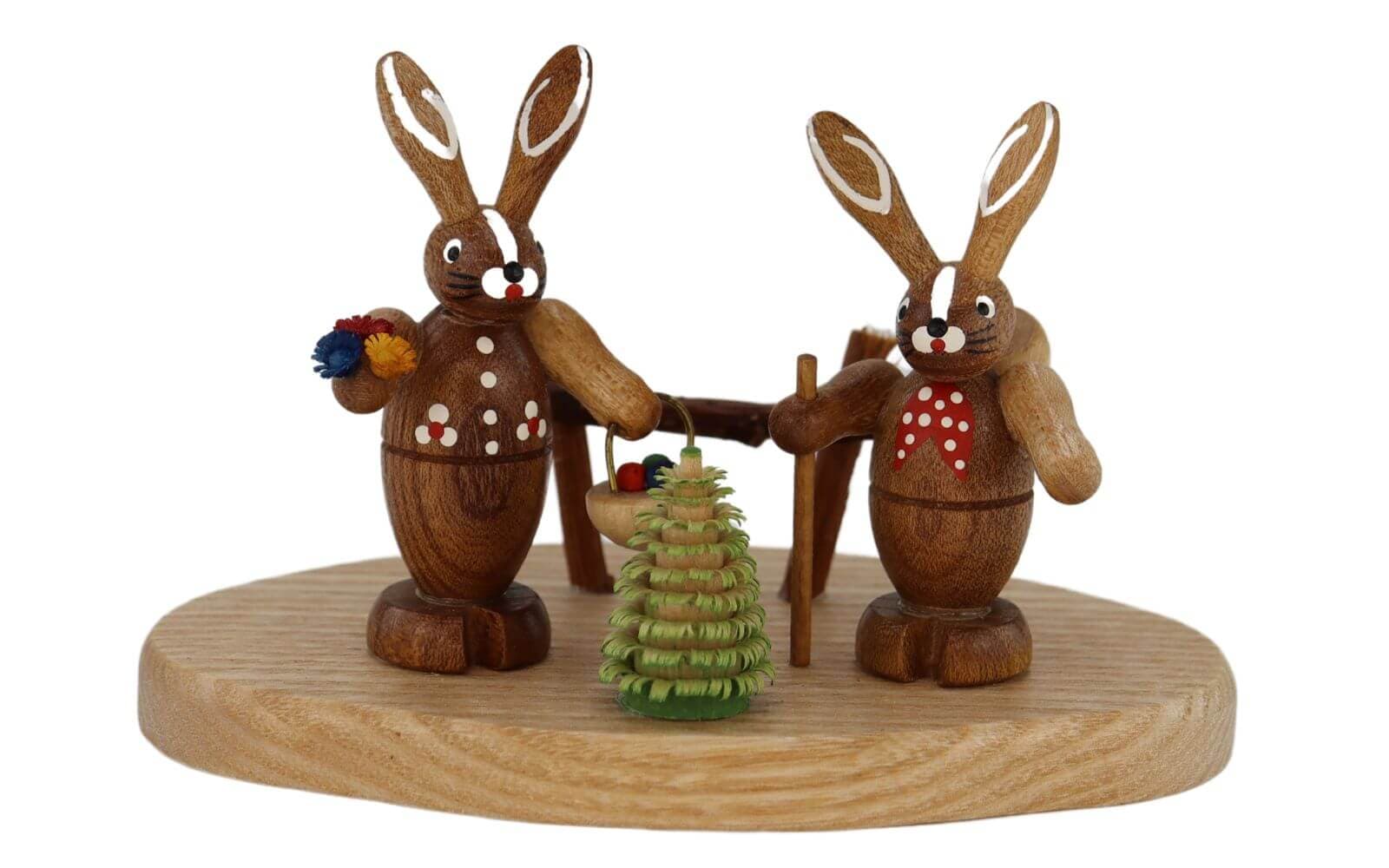 Easter bunny couple on a base, nature by Knuth Neuber