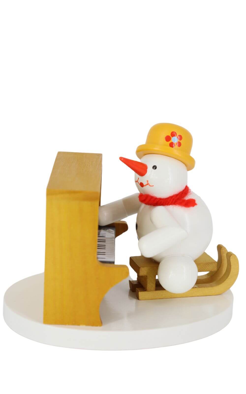 Miniature - Snowman piano player, colored, 8 cm by Ralf Zenker_2