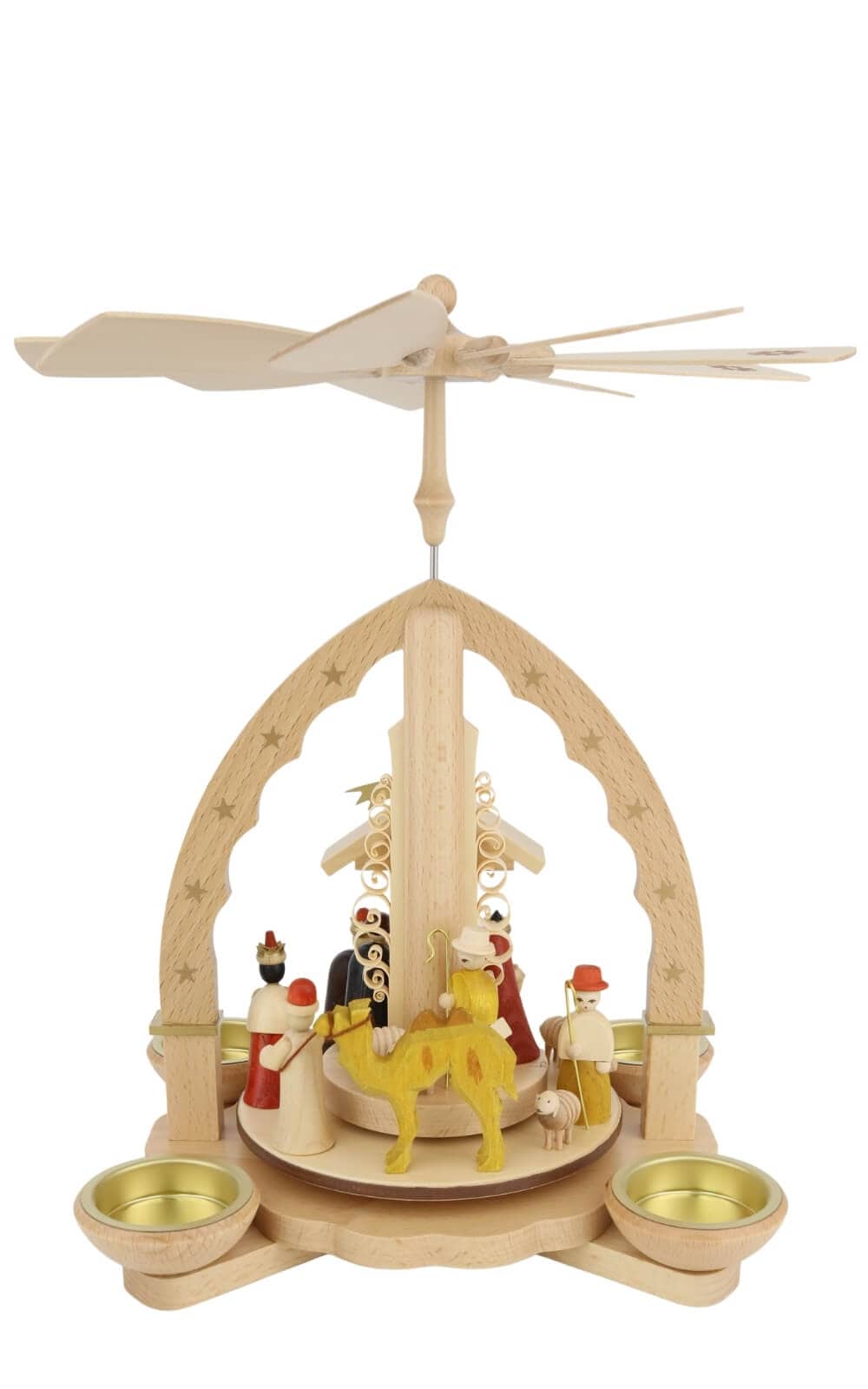 Premium Wooden Christmas Pyramid Nativity with Candles, 29 cm/ 11.4 inch by Richard Glässer, Made in Germany_2