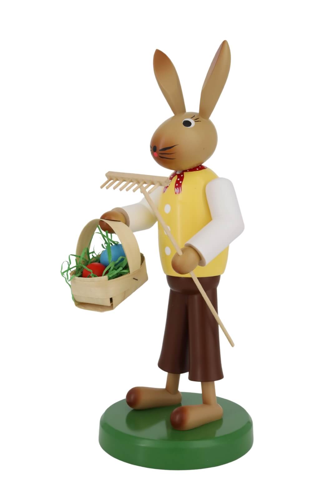 Easter bunny with rake and basket, 28 cm by SEIFFEN.COM_1
