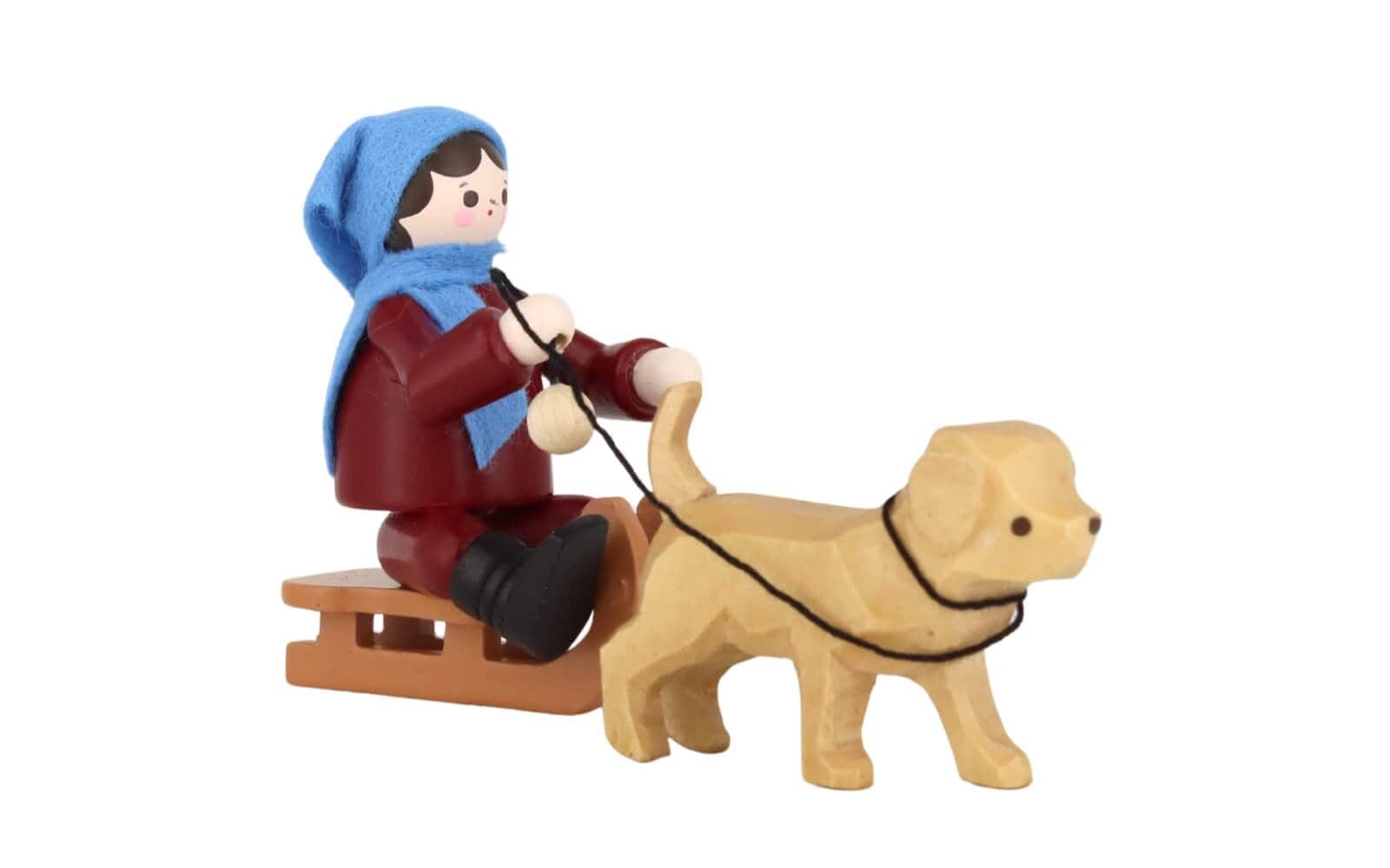Girl with dog sled,coloured, by Romy Thiel_2