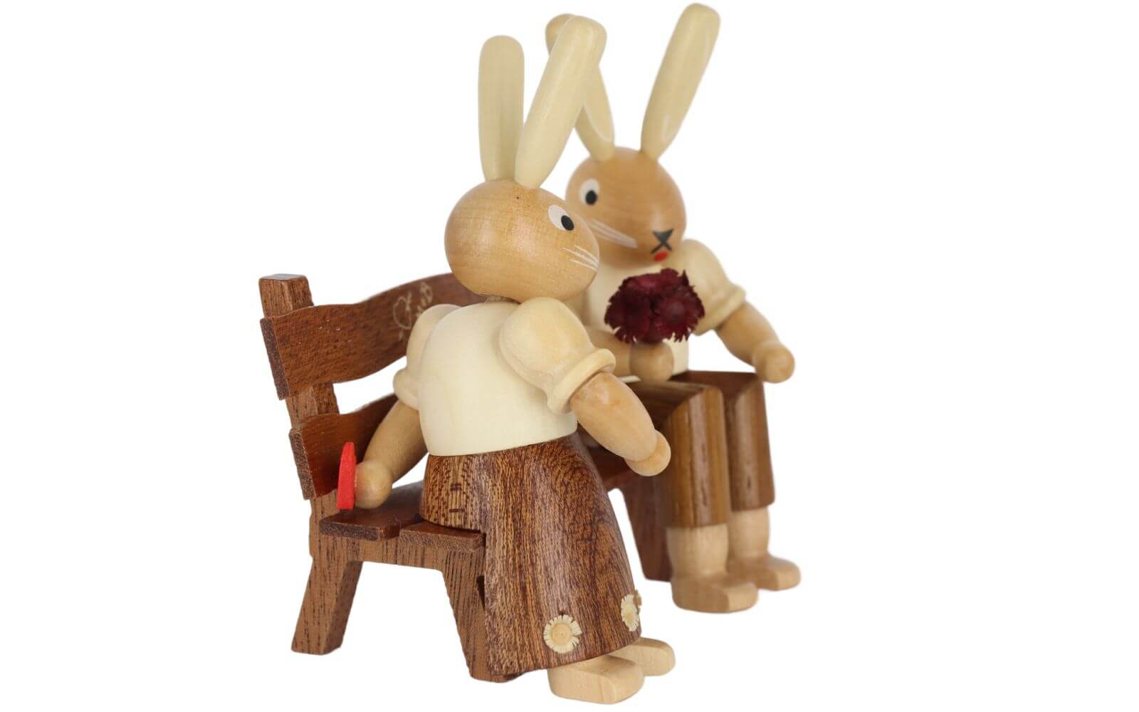 Easter bunny couple on bench nature by Müller Kleinkunst_3
