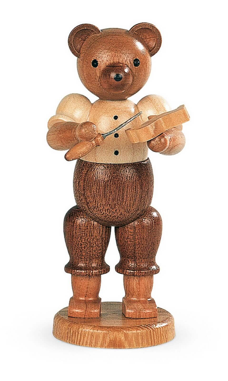 Miniature teddy - carver, nature, 10 cm by Müller Kleinkunst