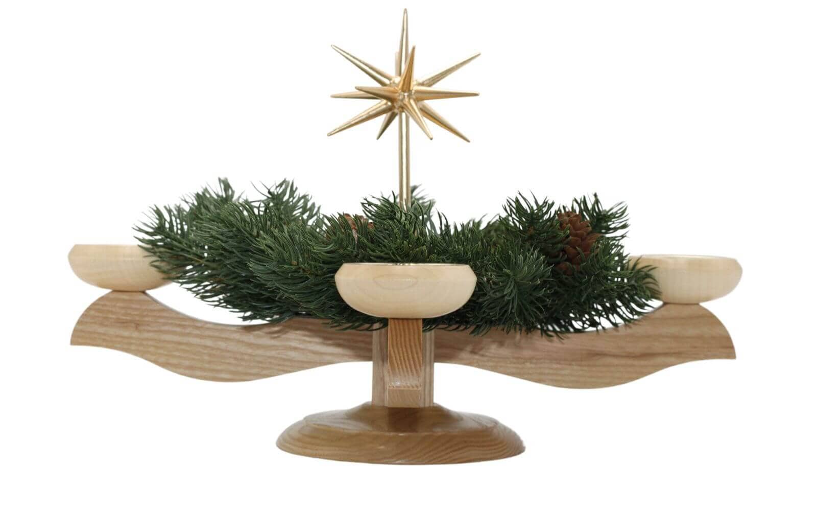 Advent candlestick with poinsettia and fir wreath, nature by Albin Preißler_pic3